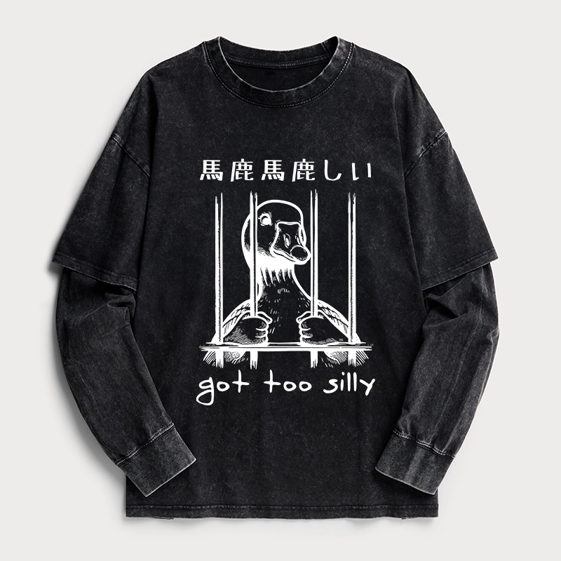 Tokyo-Tiger Got Too Silly Washed Double Layer T-Shirt