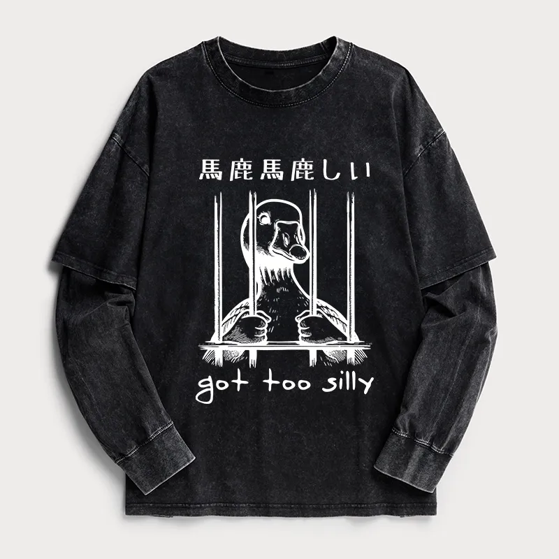 Tokyo-Tiger Got Too Silly Washed Double Layer T-Shirt