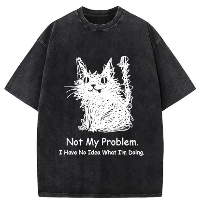 Tokyo-Tiger Cats Never Make Mistakes Washed T-Shirt