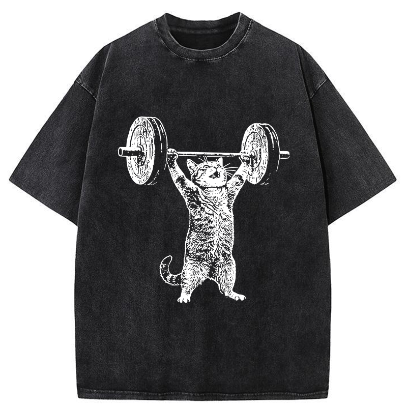 Tokyo-Tiger Kitten Workout Gym Funny Washed T-Shirt