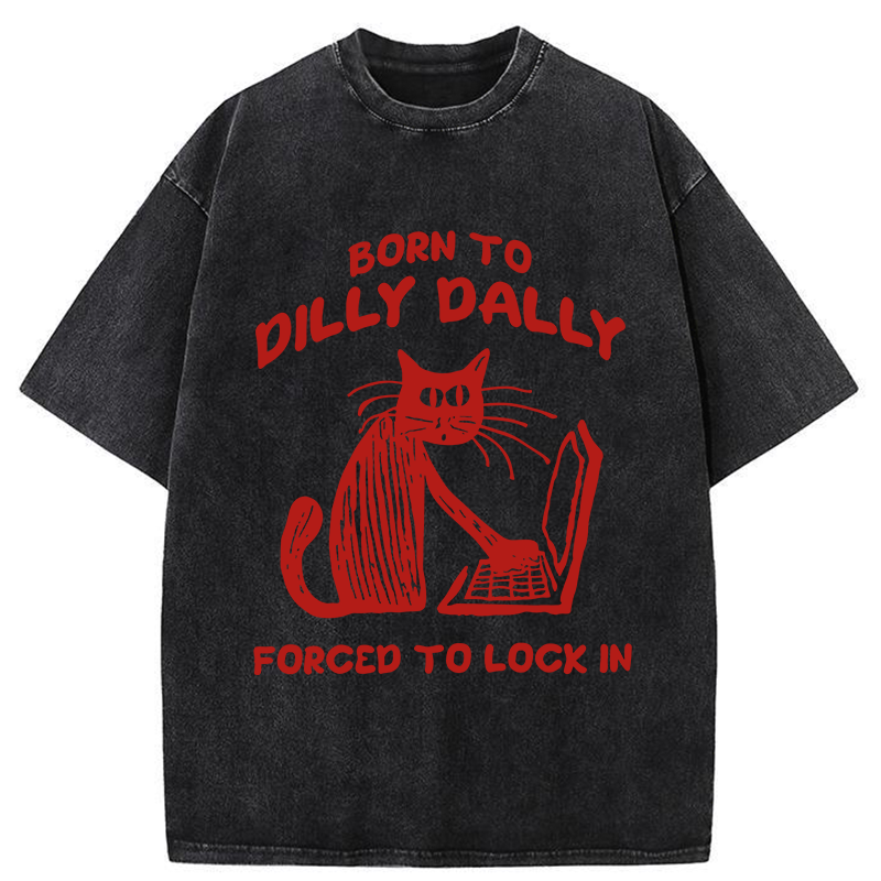 Tokyo-Tiger Born to Dilly Dally Cat Washed T-Shirt