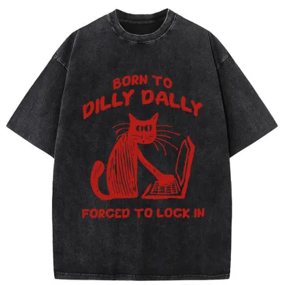 Tokyo-Tiger Born to Dilly Dally Cat Washed T-Shirt