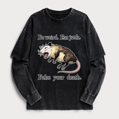 Tokyo-Tiger Possum Playing Dead Washed Double Layer T-Shirt