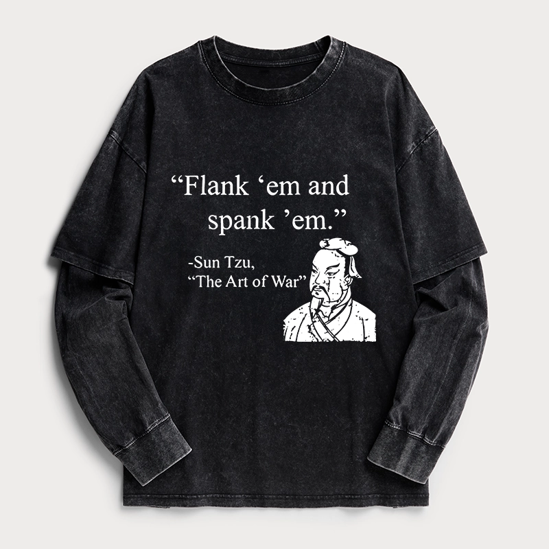 Tokyo-Tiger The Art Of War Funny Washed Double Layer T-Shirt