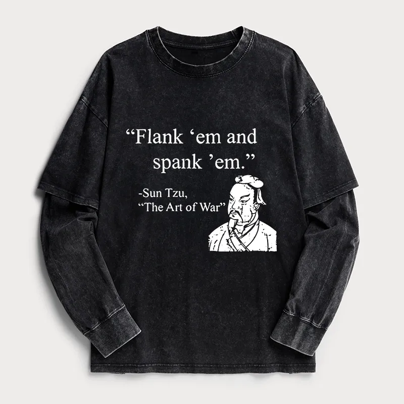 Tokyo-Tiger The Art Of War Funny Washed Double Layer T-Shirt