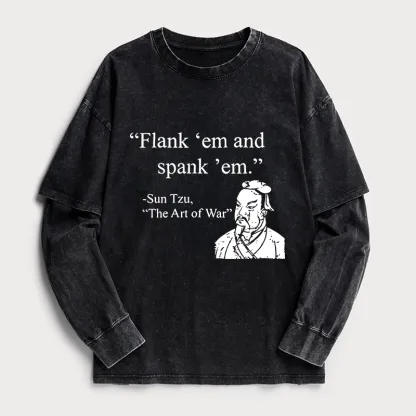 Tokyo-Tiger The Art Of War Funny Washed Double Layer T-Shirt