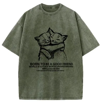 Tokyo-Tiger Born To Be A Good Friend Washed T-Shirt