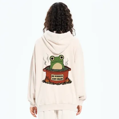 Tokyo-Tiger Frog：No Worries，Just Chaos Washed Zip Hoodie