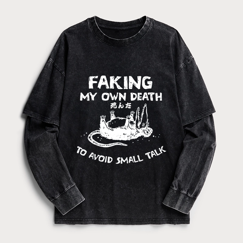 Tokyo-Tiger Avoid Conversation Washed Double Layer T-Shirt