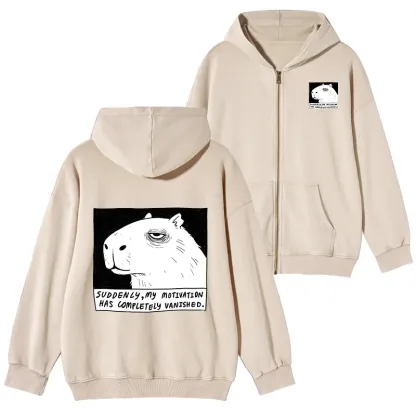 Tokyo-Tiger Power Has Completely Disappeared Washed Zip Hoodie