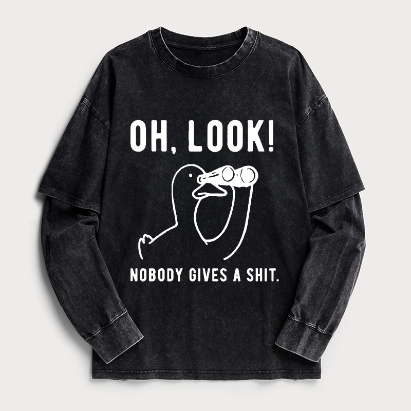 Tokyo-Tiger No One Cares About The Duck Washed Double Layer T-Shirt