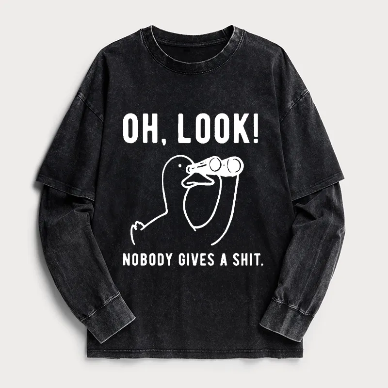 Tokyo-Tiger No One Cares About The Duck Washed Double Layer T-Shirt