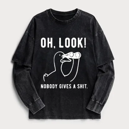 Tokyo-Tiger No One Cares About The Duck Washed Double Layer T-Shirt