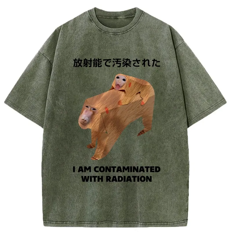 Tokyo-Tiger Monkey Contaminated By Radiation Washed T-Shirt