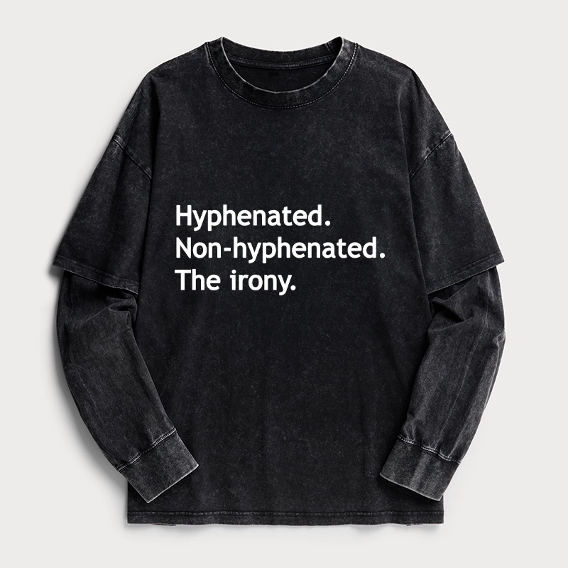 Tokyo-Tiger Hyphenated Funny Washed Double Layer T-Shirt