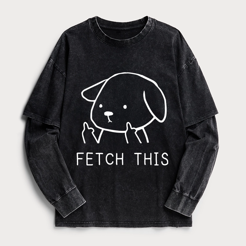 Tokyo-Tiger Fetch This Dog Washed Double Layer T-Shirt