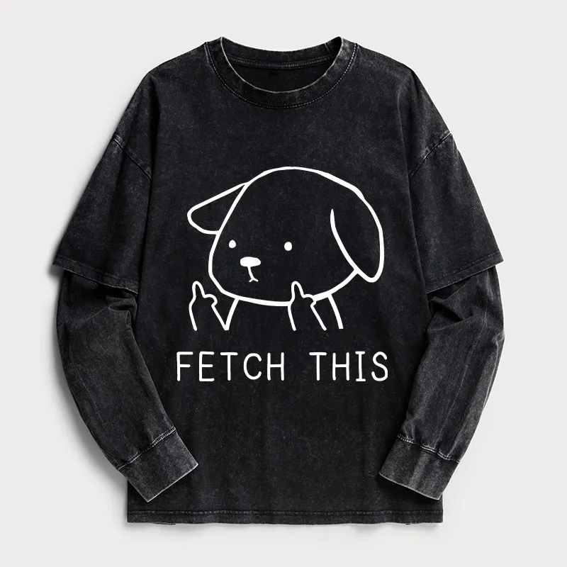 Tokyo-Tiger Fetch This Dog Washed Double Layer T-Shirt