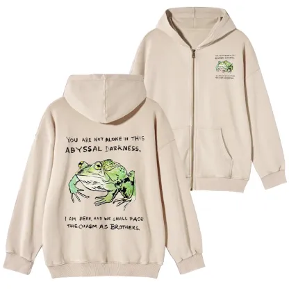 Tokyo-Tiger Support Your Frog Friends Washed Zip Hoodie