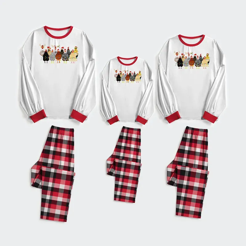 Tokyo-Tiger A Flock Of Christmas Chickens Family Pajama Sets