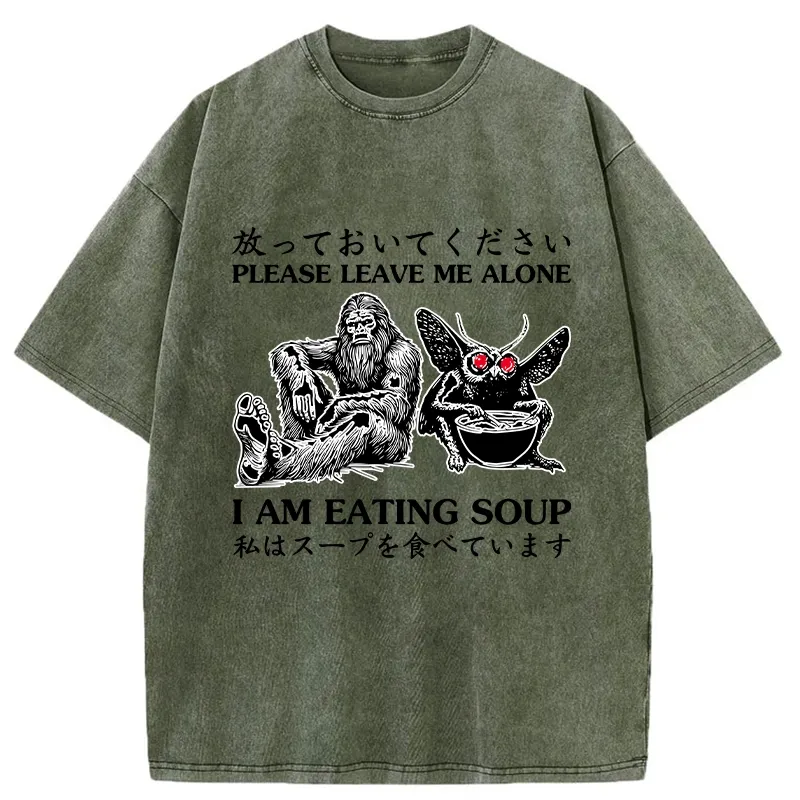 Tokyo-Tiger Please Leave Me Alone Washed T-Shirt