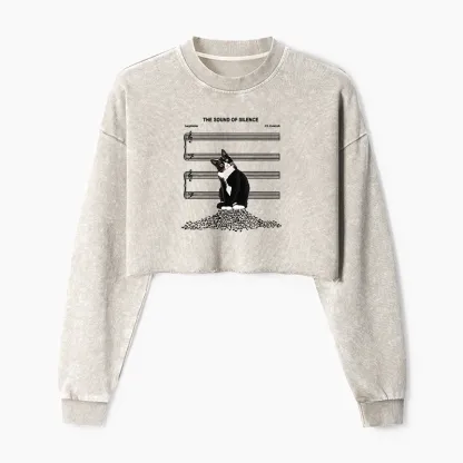Tokyo-Tiger The Sound Of Silence Washed Crop Sweatshirt