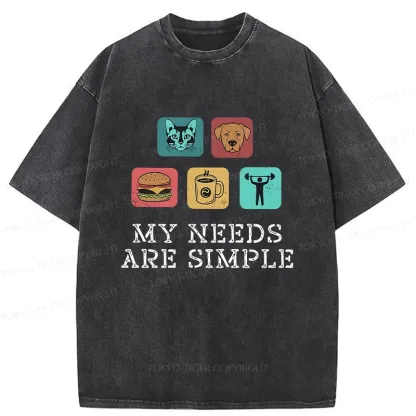 Tokyo-Tiger My Needs Are Simple Washed T-Shirt