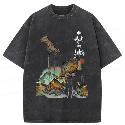 Tokyo-Tiger Zen Sayings No Mud No Lotus Washed T-Shirt