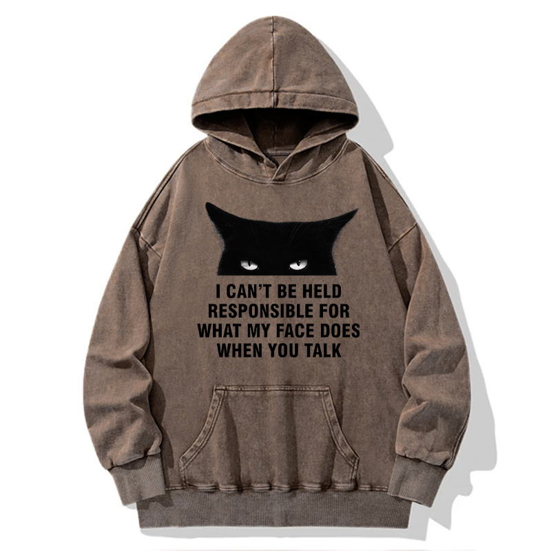 Tokyo-Tiger Cat Expression Management Washed Hoodie