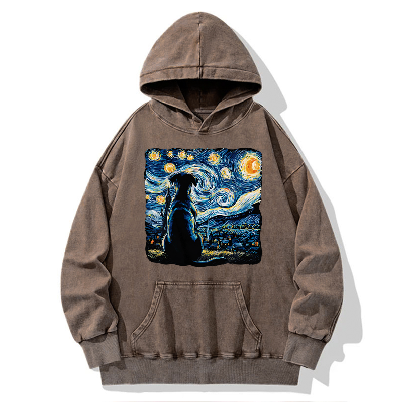Tokyo-Tiger Starry Night Dog Washed Hoodie
