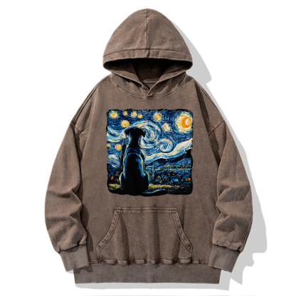 Tokyo-Tiger Starry Night Dog Washed Hoodie