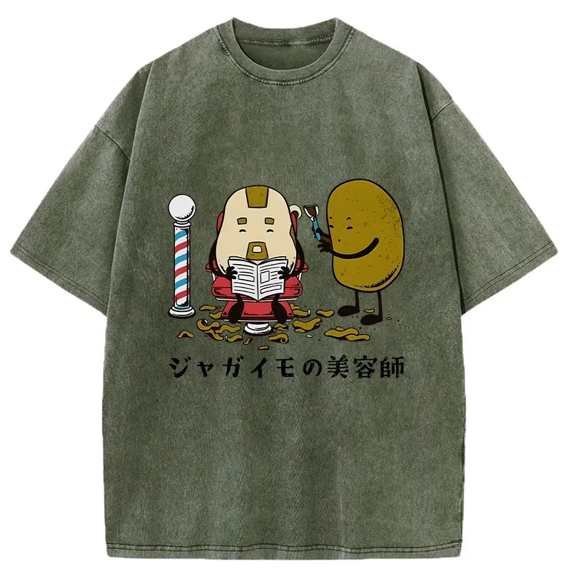 Tokyo-Tiger Potato Hairdresser Washed T-Shirt