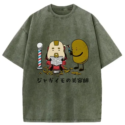 Tokyo-Tiger Potato Hairdresser Washed T-Shirt