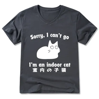 Tokyo-Tiger Indoor Kitten V-Neck Classic T-Shirt