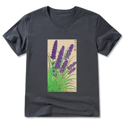 Tokyo-Tiger Japanese Lavender V-Neck Classic T-Shirt