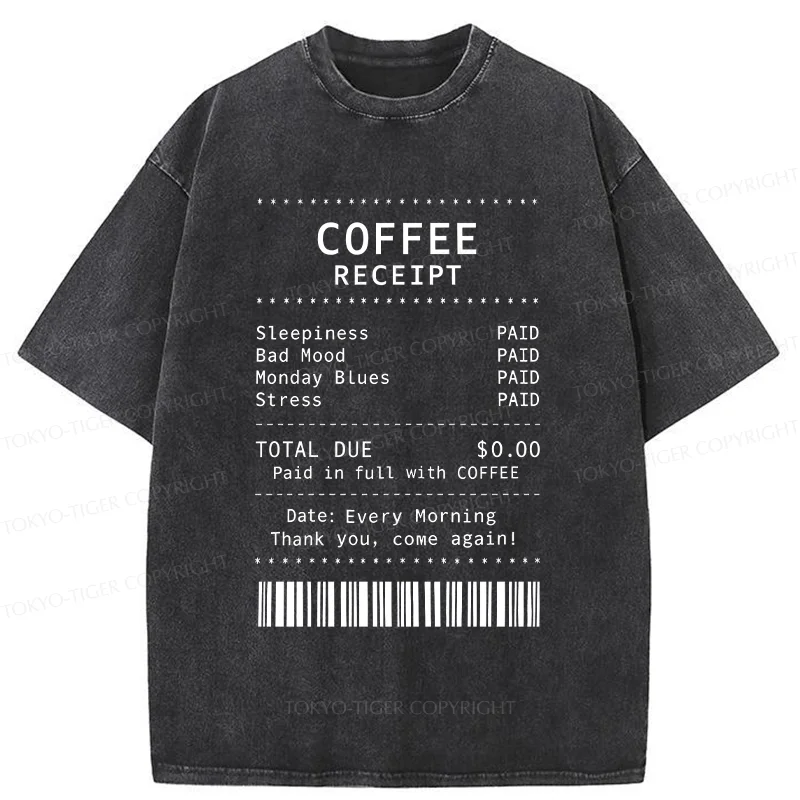 Tokyo-Tiger Coffee Bill Washed T-Shirt