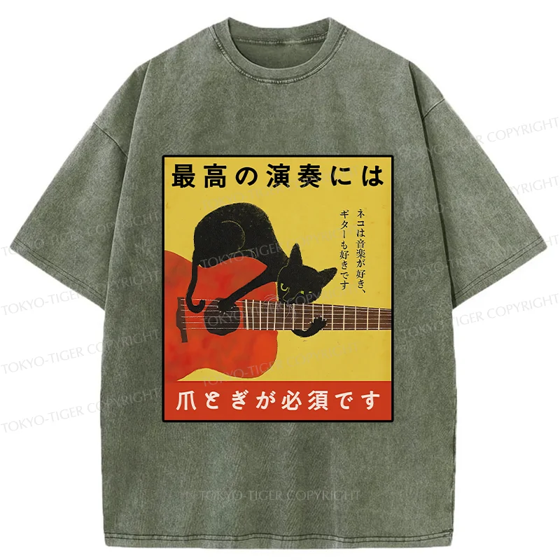 Tokyo-Tiger Cat Need To Sharpen Their Claws Washed T-Shirt