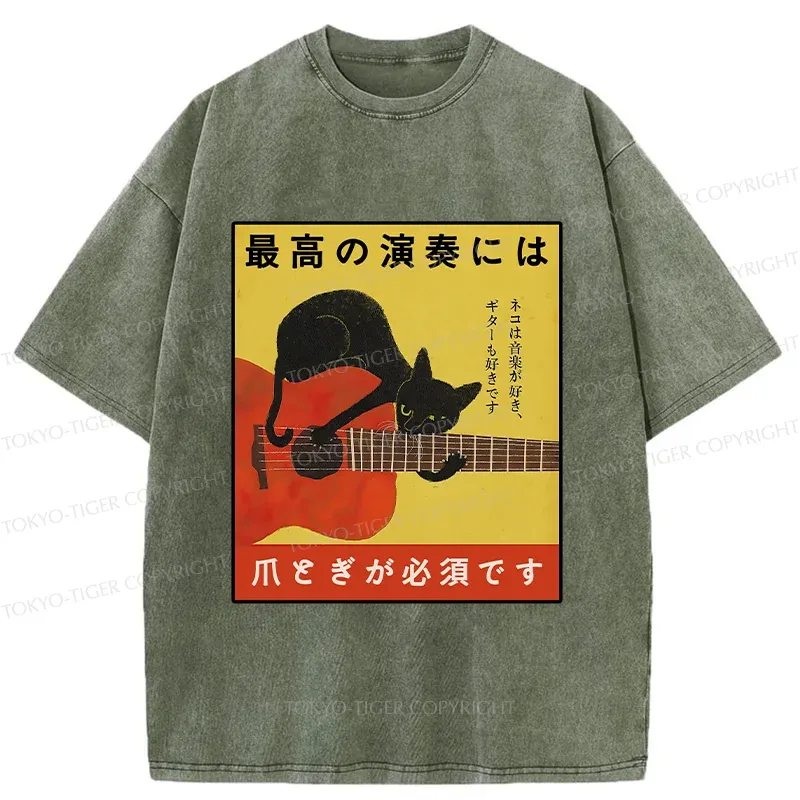 Tokyo-Tiger Cat Need To Sharpen Their Claws Washed T-Shirt