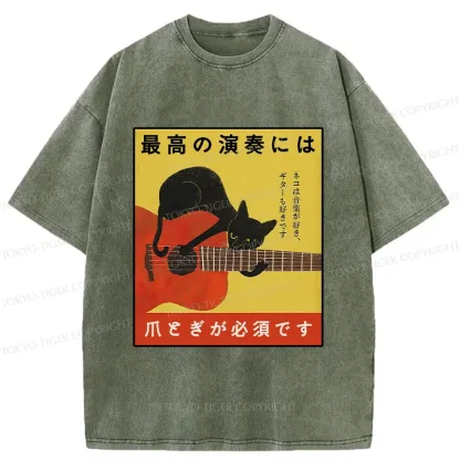 Tokyo-Tiger Cat Need To Sharpen Their Claws Washed T-Shirt