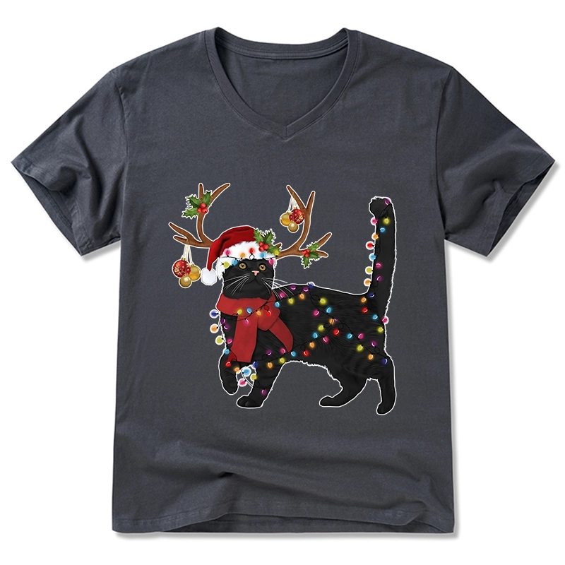 Tokyo-Tiger Christmas Black Cat V-Neck Classic T-Shirt