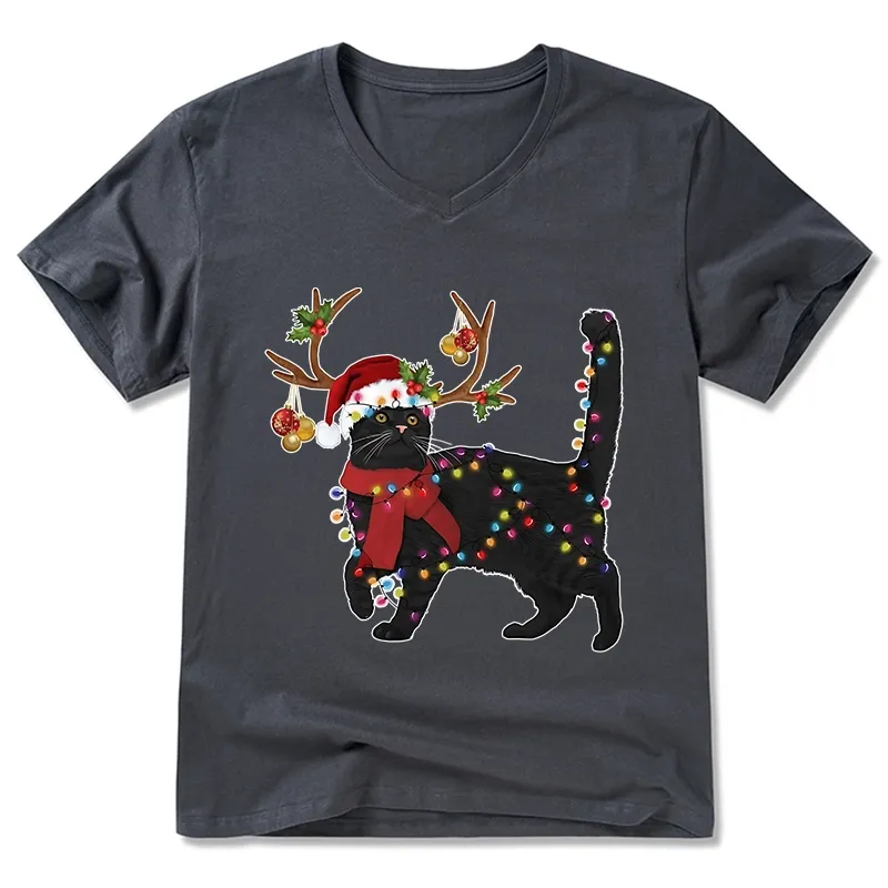 Tokyo-Tiger Christmas Black Cat V-Neck Classic T-Shirt