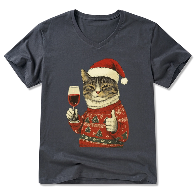 Tokyo-Tiger Christmas Cat Likes V-Neck Classic T-Shirt