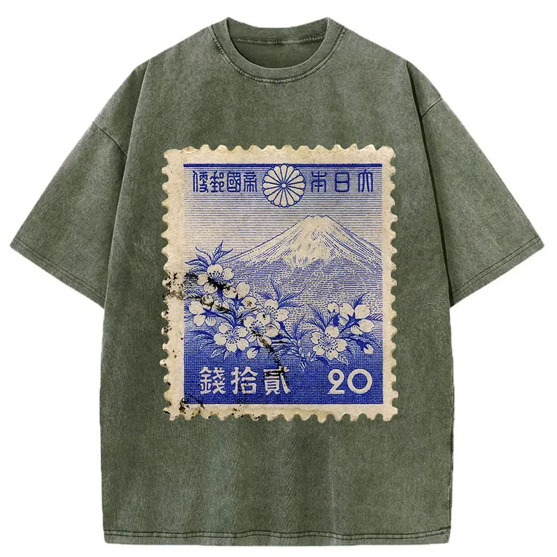 Tokyo-Tiger Japan Vintage Stamp Washed T-Shirt