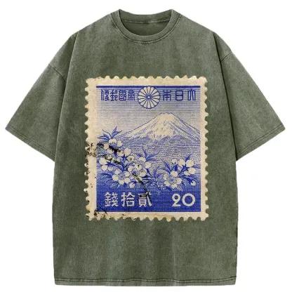 Tokyo-Tiger Japan Vintage Stamp Washed T-Shirt