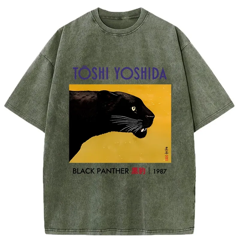 Tokyo-Tiger Black Panther Washed T-Shirt