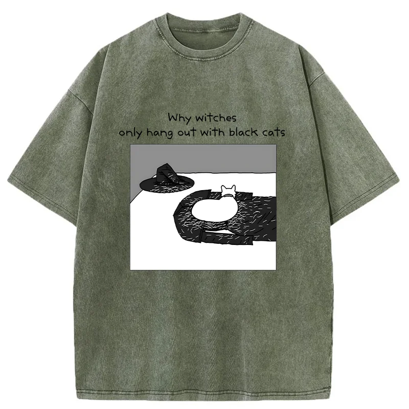 Tokyo-Tiger Terrifying White Cat Fur Funny Washed T-Shirt