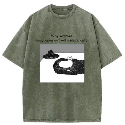 Tokyo-Tiger Terrifying White Cat Fur Funny Washed T-Shirt