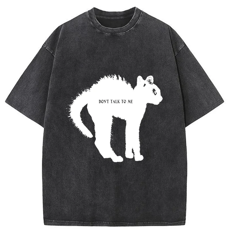 Tokyo-Tiger Frightened Cat Washed T-Shirt