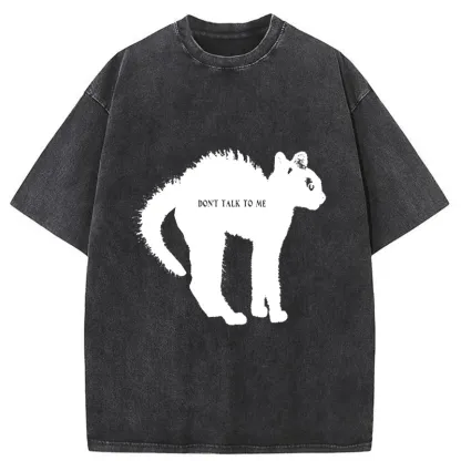 Tokyo-Tiger Frightened Cat Washed T-Shirt