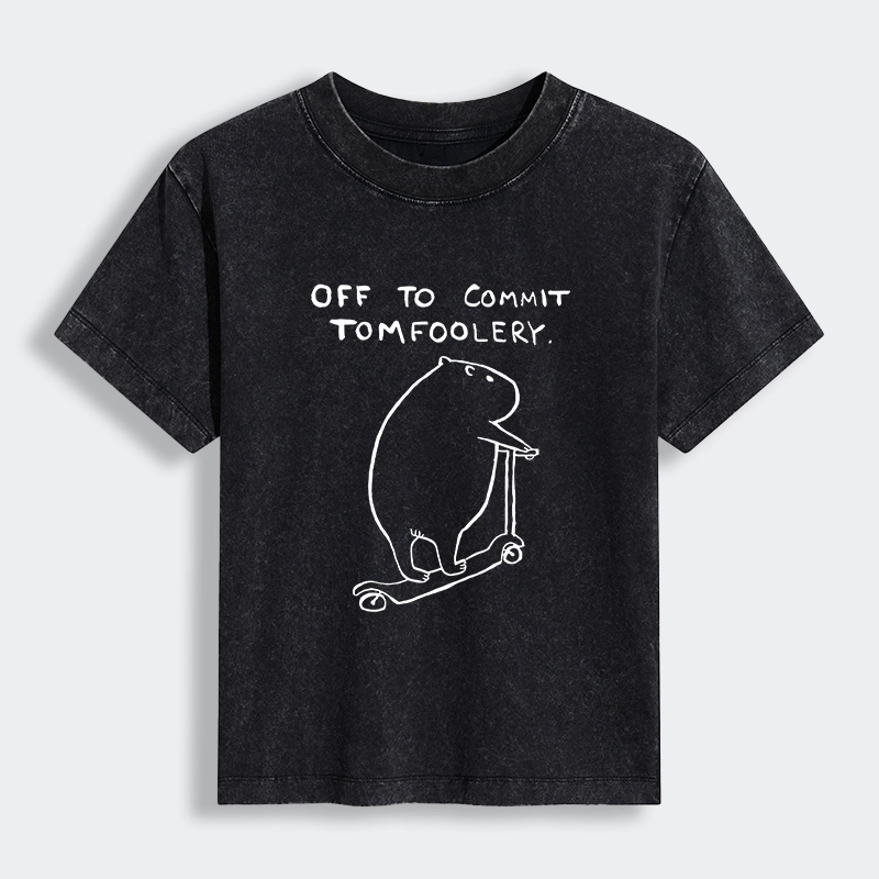 Tokyo-Tiger Capybara Is Ready To Do Something Bad Women's Washed T-shirt