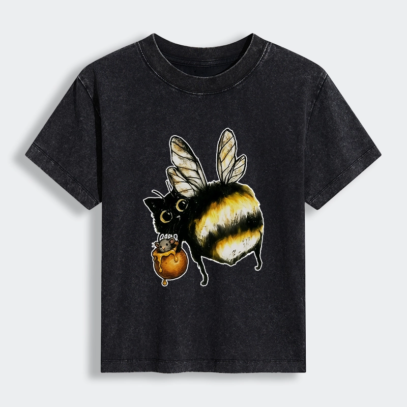 Tokyo-Tiger Cute Catbee Butt Women's Washed T-shirt